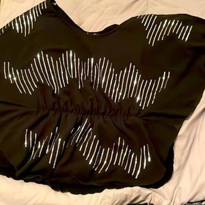 Black, silky, size small blouse